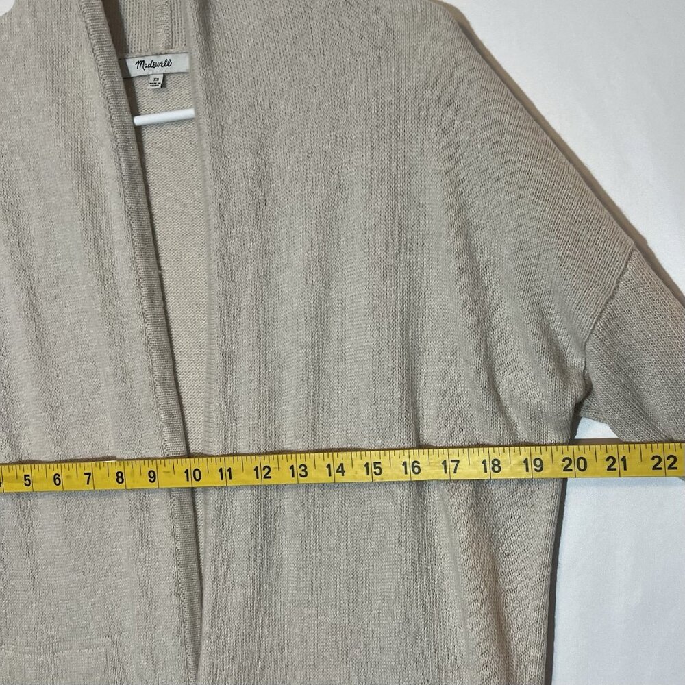 MADEWELL Women Merino Wool Alpaca Blend Knit Cardigan Open Front Beige XS Winter - Picture 4 of 11